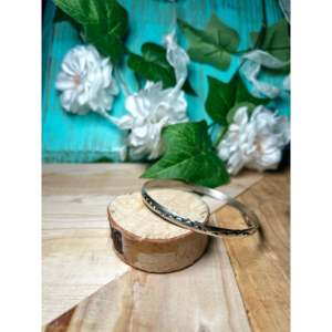 Navajo Handmade Sterling <b>Silver</b> Fine <b>Bangle</b> <b>Bracelet</b> - Product Image 3