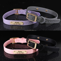 Collar y Correa para Perro de PVC Suave, Impermeable, con Logotipo Personalizado, Acolchado, Moderno y Duradero, con Hebilla de Seguridad