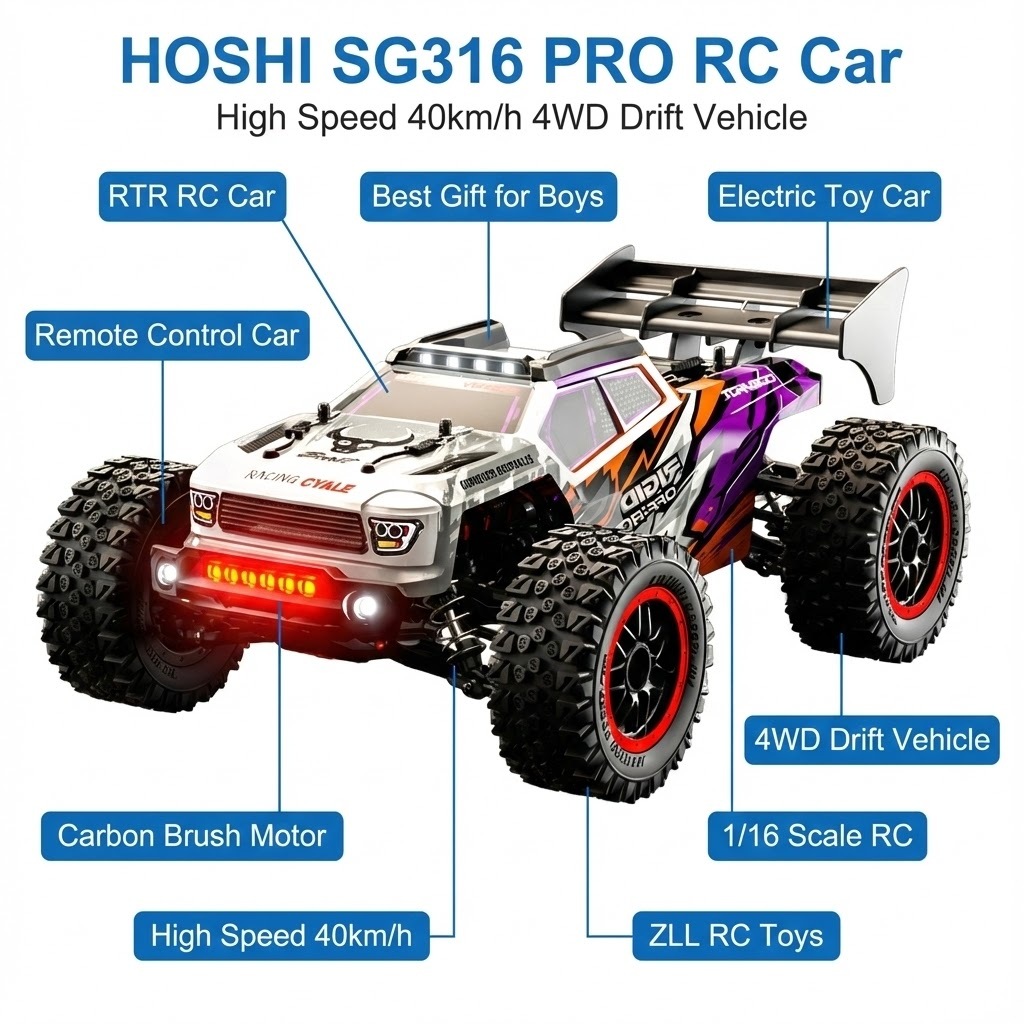 HOSHI ZLL SG316 PRO 1/16 RC Rally Car 40km/h High Speed 4WD Drift
