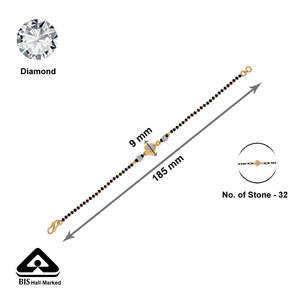Pulsera Mangalsutra de Oro con Corazón - Joyería Fina con Cuentas - Product Image 6