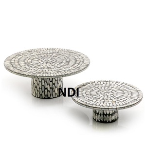 Support de service pour pâtisseries, design courbé à la main, finition nacre, décoration de table, pour fêtes d'anniversaire et usage domestique - Product Image 2