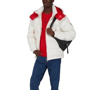 Chaqueta Acolchada de Invierno Casual para Hombre, Blanca, en Oferta, Cortavientos, con Capucha, Cuello Alto, Cremallera Tejida, Nueva Moda - Product Image 4