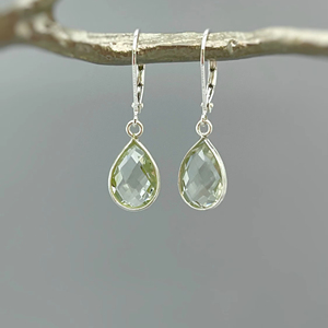 Pendiente colgante de amatista verde delicado hecho a mano plata sólida colgante verde prasiolita piedra preciosa joyería hecha a mano pendiente colgante - Product Image 1