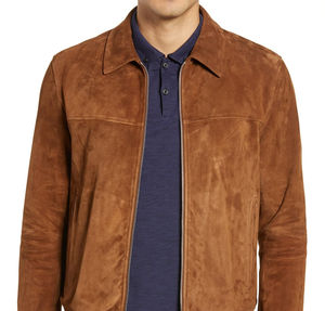 Venta al por mayor de calidad superior con cremallera Bolsillos Welted Parte inferior gruesa Turn Down Collar a prueba de viento Zip Up chaquetas de cuero para los hombres - Product Image 2