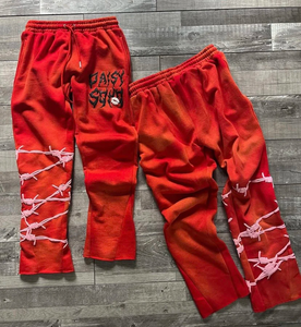 Custom 3D Logo Zip Hoodies Winter Flare Pants Sets for Men Stacked Sweat Suits Puff Print Fleece <b>Tracksuits</b> Sweatsuit Gym Use - Product Image 4