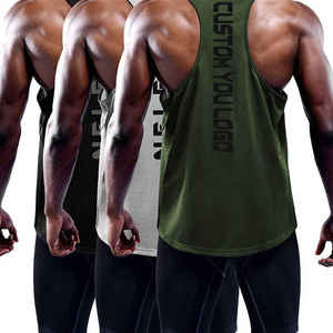 Wholesale Custom Blank <b>Crop</b> <b>Tops</b> for <b>Men</b> Quick Dry Breathable Knitted Stringer Tank <b>Top</b> for Muscle Fitness Gym Use - Product Image 1