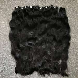 Extensiones de cabello Remy vietnamita de onda Natural 100% de alta calidad, máquina de cabello de doble trama que teje en Color 1B crudo sin procesar - Product Image 2