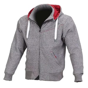 Sudadera con capucha de motocicleta personalizada para hombre, chaqueta de motocicleta informal negra con cremallera blindada con forro de aramida CE Nivel 2 - Product Image 1