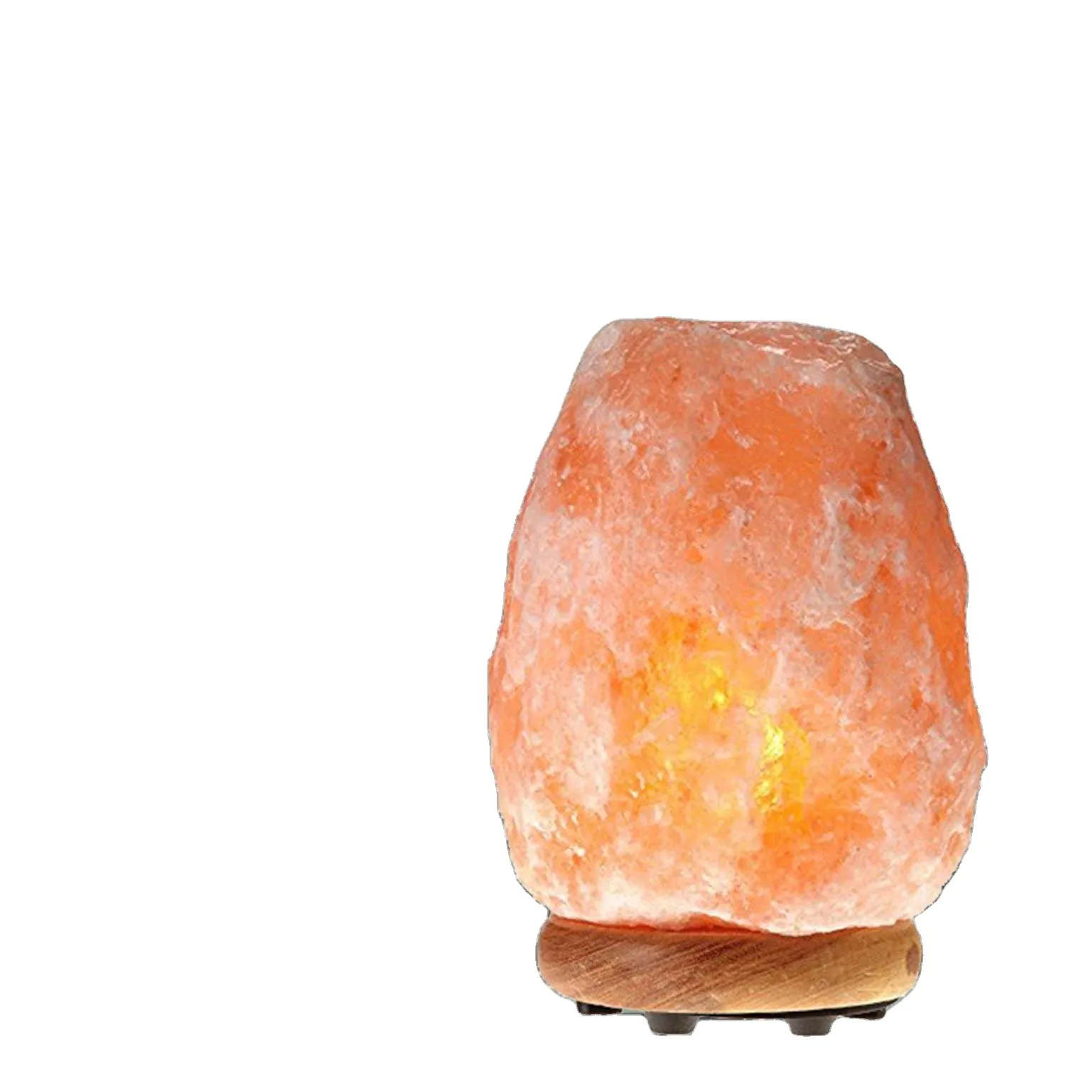 Himalayan Salt Lamp 100% pure Natural Hand Carved Himalayan Orange Salt Lamp with wooden stands Wholesale in bulk packaging