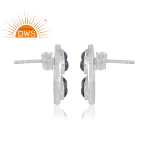 Pendiente de tanzanita natural de plata esterlina oxidada de la mejor calidad, fabricante de joyería personalizada - Product Image 4