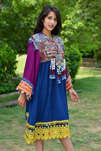 Vestido kuchi vintage étnico tribal, vestido tradicional multicolor de fiesta Kuchi afgano/Pakistán, ropa tradicional afgana - Product Image 2