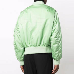 Customized <b>Light</b> Satin Bomber <b>Jacket</b> <b>Men</b> High Street Fashion Style Stand Collar Casual Sports Winter OEM Service Breathable - Product Image 4