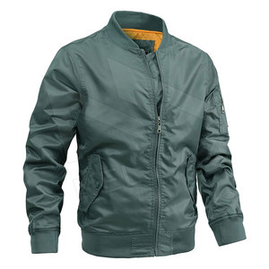 Blousons bombardiers de haute qualité fabriqués en usine veste coupe-vent à fermeture éclair complète doublure en polyester vestes d'extérieur pour hommes - Product Image 1