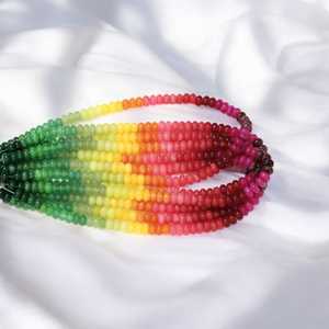 Quartz naturel multicolore ombré lisse Rondelle perles 7mm-8mm pierre précieuse en vrac pour la fabrication de bijoux approvisionnement en gros - Product Image 2