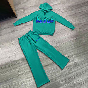 Survêtement en molleton technique pour homme, logo personnalisé de haute qualité, jogging, sweat-shirt à capuche, respirant, fermeture éclair, imprimé délavé à l'acide, hiver - Product Image 2