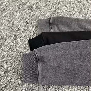 Sweat-shirts et pulls à capuche pour hommes en coton 100% en gros, logo personnalisé, sweat-shirts vintage délavés à l'acide pour les vêtements d'hiver, basiques - Product Image 4