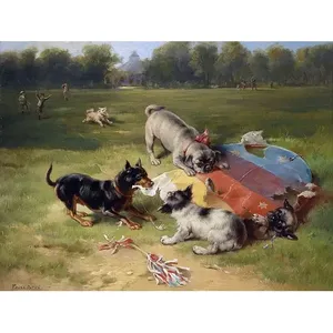 Perros y juguetes encontrados Azulejo Mural Cocina y baño Pared Backsplash en mármol Material cerámico - Product Image 1