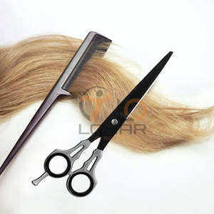 สไตล์ใหม่มืออาชีพสแตนเลสตัดผม Hairdressing กรรไกรตัดผมกรรไกรตัดผมสีดํา - Product Image 2