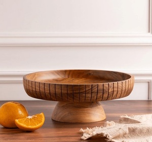 Bols de service en bois naturel fabriqués à la main pour des solutions de service et de cuisine décoratives durables et écologiques - Product Image 1