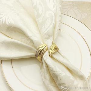 Qualité supérieure Meilleure vente Anneaux de serviette en relief Rose Fleur Designer Plaqué or Rond de serviette - Product Image 5