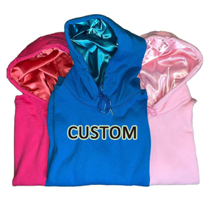 Sweat-shirt à capuche doublé en Satin de soie solide pour hommes et femmes - Product Image 3