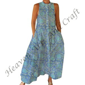 Combinaison décontractée d'été 100% coton, imprimé floral à la main, tissage doux avec fermeture éclair pour le printemps/été, adultes BPJS076 - Product Image 4