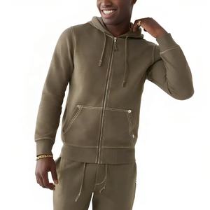 Vente en gros de joggings en polaire technique coupe ajustée taille XL pour hommes, ensembles de survêtements 100% coton de haute qualité, motif imprimé d'hiver, grande taille - Product Image 2