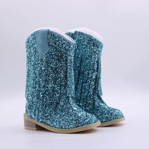 Bottes d'hiver à fermeture éclair hautes jusqu'au genou, chaussures décontractées pour enfants, bottes de cow-boy pour enfants - Product Image 5
