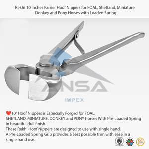 Pinces à sabots en acier inoxydable de 10 pouces, ressort chargé, professionnelles, pour le soin des sabots, poulons, chevaux de Shetland, ânes miniatures - Product Image 3