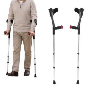 Stampelle da Avambraccio Regolabili in Alluminio con Impugnatura Morbida Nere - PEPE Mobility P10001 Capacità 125kg Garanzia 3 Anni - Product Image 1