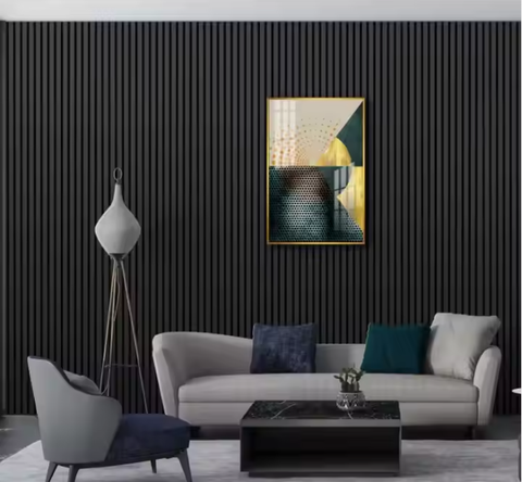 Black Oak Flexible PET Rubber Acoustic Wall Decor Furniture Curved Soundproof Ceiling Panels for Living Room Veneer Finish