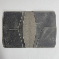 Desain khusus Dompet perjalanan kulit 100% asli dan sampul paspor warna abu-abu-buatan Turki