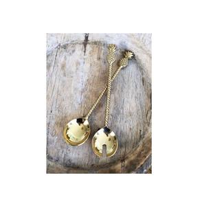 Juego de ensalada de acero martillado pulido Hecho en acero Cuchara Estilo Vajilla Cuchara para ensalada y tenedor para ensalada - Product Image 3