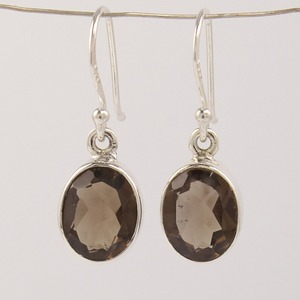 Pendientes colgantes de piedras preciosas de cuarzo ahumado, pendientes de piedra de Plata de Ley 925 para mujeres y niñas, pendientes con joyería de sello 925 - Product Image 3