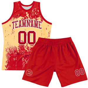 ชุดเสื้อบาสเก็ตบอลชุดเสื้อเจอร์ซี่และกางเกงขาสั้นระบายอากาศได้ดีแห้งเร็วเสื้อทีมกีฬาผลิตตามสั่ง - Product Image 1