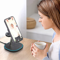 Support de charge sans fil 3 en 1 Base de chargeur de téléphone Smartwatch Chambre Bureau Station de charge pour Smartphone Type C Chargeur Montre Rapide