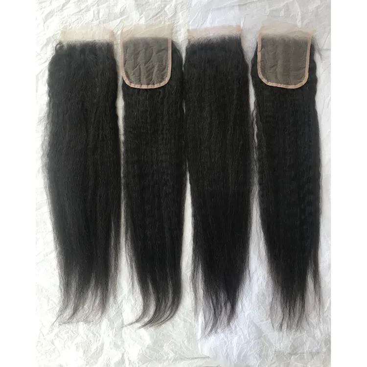 Temple Grade 20 Inch HD Lace Afro Mongolian Kinky Straight Human Hair Extension - 100% Raw Unprocessed Indian Virgin Hair