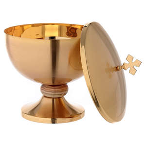 Ciborio de latón dorado con tapa cruzada, artesanía religiosa, suministros decorativos para iglesia y accesorios de regalo - Product Image 2