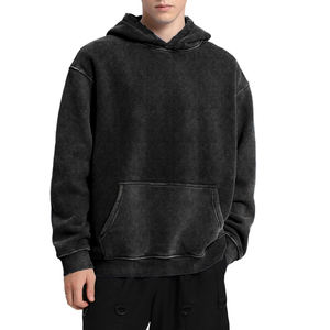 เสื้อฮู้ดพิมพ์ลายแอซิดไซส์ใหญ่พิเศษผ้าฝ้ายปักลายติดหน้าจอไซส์ใหญ่พิเศษตามสั่ง - Product Image 2