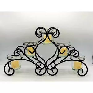 Vela de cristal directa de fábrica, diseño elegante de hoja de metal, perfecto para uso en vajilla, bodas y decoraciones para fiestas. - Product Image 3