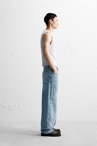 Vente en gros de streetwear jeans baggy personnalisés pour hommes, pantalon ample bleu foncé de haute qualité en denim, nouvelle taille à la mode pour hommes - Product Image 3