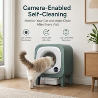 Bac à litière pour chat électrique intelligent semi-fermé, autonettoyant, avec caméra de surveillance, élimination automatique des déchets, désodorisation, en matériau ABS, grande taille