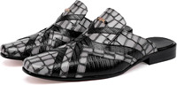 Hochwertige Freizeit kleidung für Herren Slip-On Leders andalen mit Schnalle Formale Party Backless Loafer Schuhe für den Winter