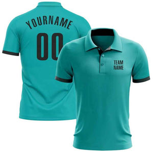 Polo personnalisé en polyester de bonne qualité qui évacue l'humidité pour hommes polos de performance à sublimation - Product Image 3