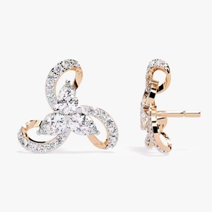 New Round Diamond <b>Earrings</b> in 18K Gold Lab Grown Diamond Hip Hop <b>Earrings</b> <b>For</b> <b>Men</b> Women - Product Image 5