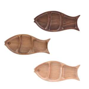 Juego de bandejas de madera con diseño de forma de pez antiguo Premium de tendencia con forma y tamaño personalizados para servir bocadillos - Product Image 1