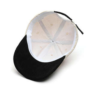 Gorra de béisbol unisex de Estilo Vintage ajustable con logotipo bordado personalizado de 6 paneles de pana clásica de alta calidad para negocios - Product Image 6