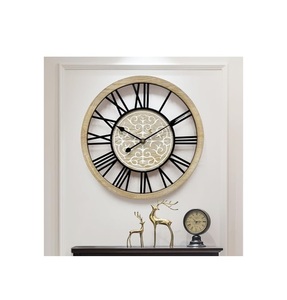 Horloge murale en métal pour la maison bureau mur décoratif produit fait à la main de luxe forme ronde horloge murale prix de gros - Product Image 3