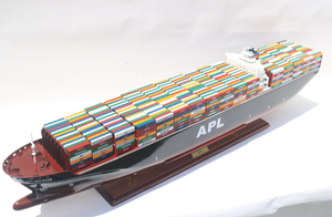 APL CONTENEUR Navire Modèle Résine Endurance Nautique Amour Décor Cadeau pour La Maison Peint À La Main Cèdre Boîte Vietnam - Product Image 5