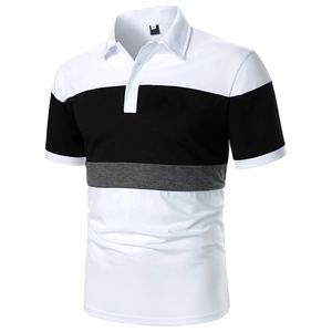 บล็อกสีโพลีเอสเตอร์แขนสั้นสำหรับผู้ชาย,เสื้อยืดได้เล็กน้อยแบบใหม่สำหรับฤดูร้อน - Product Image 4